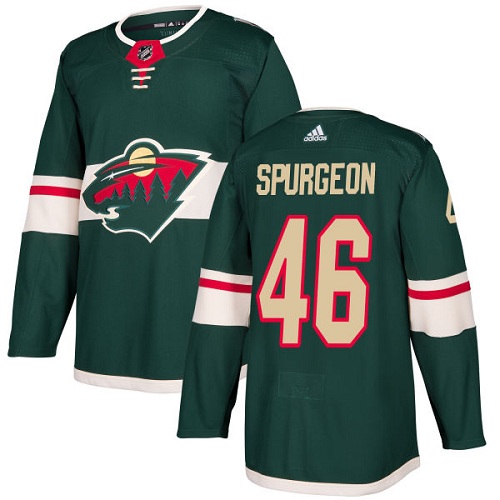 Adidas Wild #46 Jared Spurgeon Green Home Authentic Stitched NHL Jersey